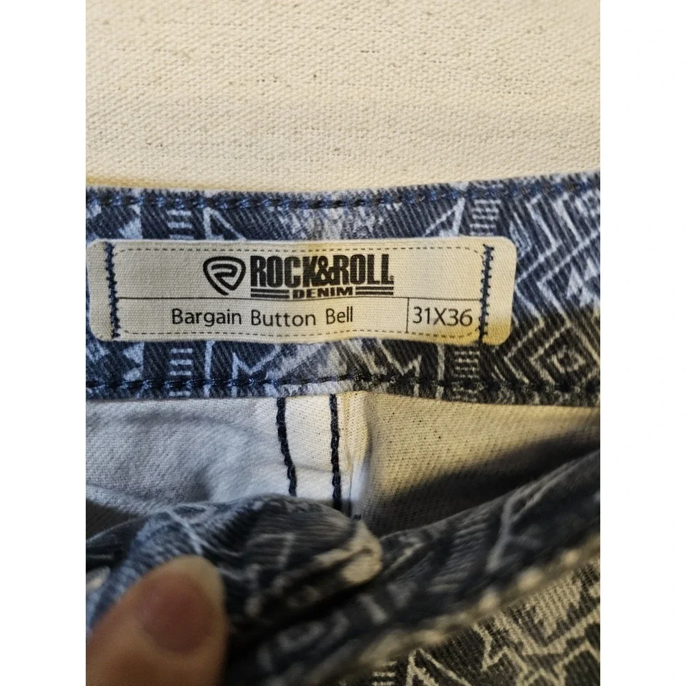 Rock N Roll Women's Flare Denim Jeans Size 31x36 Aztec Print - Picture 2 of 7